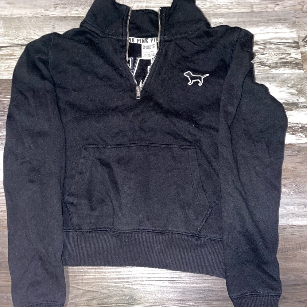 pink vs black quarter zip